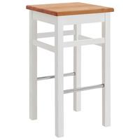 STOŁEK BAROWY BOSTON - biały/kolor ługowy, Romantik / Landhaus, drewno (41/74,5/41cm) - Boxxx