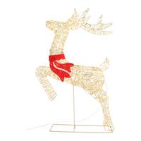 Dekorentier Rudolph Rot/Goldfarben - Transparent/Rot, MODERN, Kunststoff/Metall (50/18/88cm)