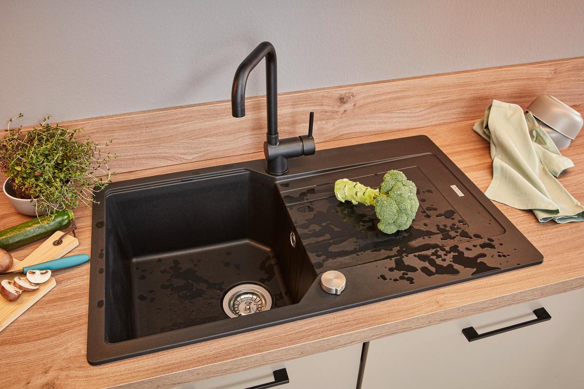 Einbauküche IP1200 Cappucinofarben - Eichefarben/Cappuccino, MODERN, Holzwerkstoff/Metall (270/250cm) - Impuls