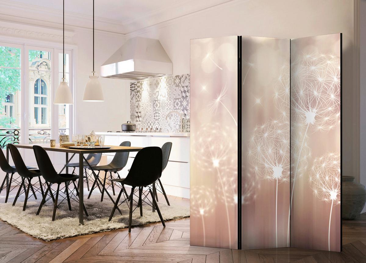 Paravan Summer Games, 3-Delni, Dvostranski - pink/krem barve, Basics, tekstil/les (135/172/3cm) - artgeist