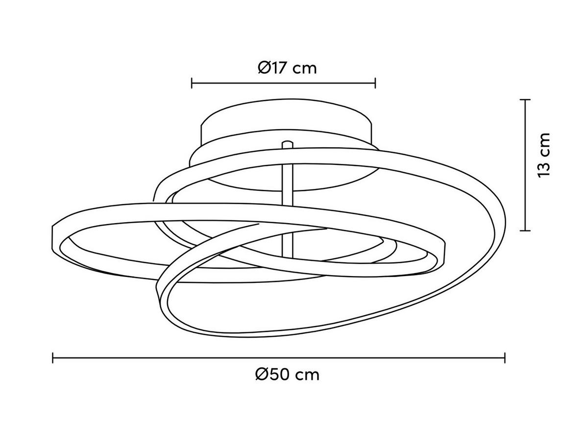 LED-Deckenleuchte Mofer max. 33 Watt - Schwarz, MODERN, Kunststoff/Metall (50/13cm) - Premium Living