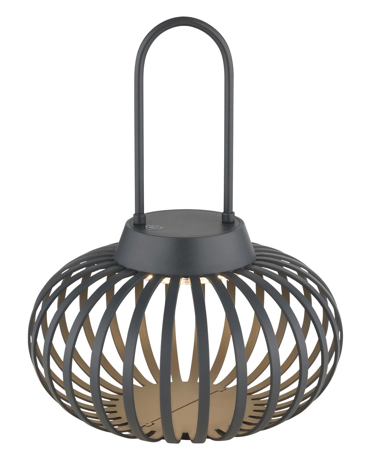 Akku-Tischleuchte Allegra Anthrazit/Weiß max. 1 Watt - Anthrazit, MODERN, Kunststoff/Metall (20,5/25,5cm) - Globo