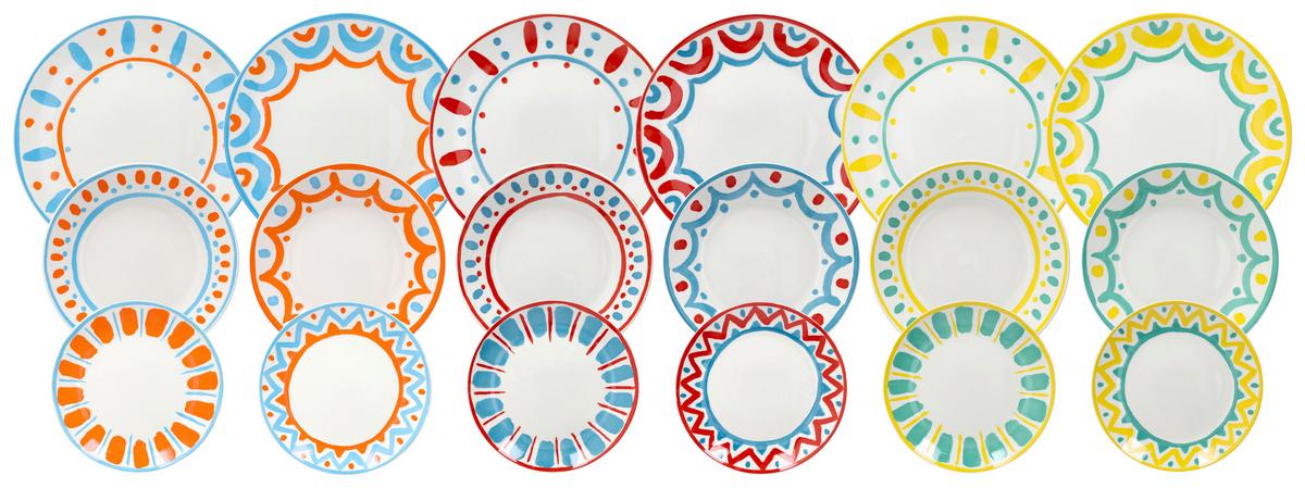Serviciu de masă 18/1 Domenico - multicolor, Modern, ceramică - Mömax