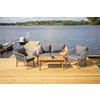 Loungegarnitur Chania 4-tlg. m. Kissen Grau/Akazie - Grau/Akaziefarben, KONVENTIONELL, Holz/Textil (164/75null) - Gardenson