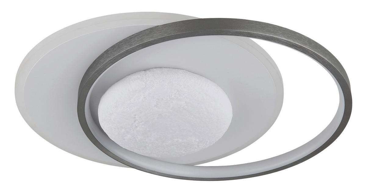 Led Stropna Svjetiljka Moon - bijela/siva, Design, metal/plastika (36,9/30/8,3cm) - Globo