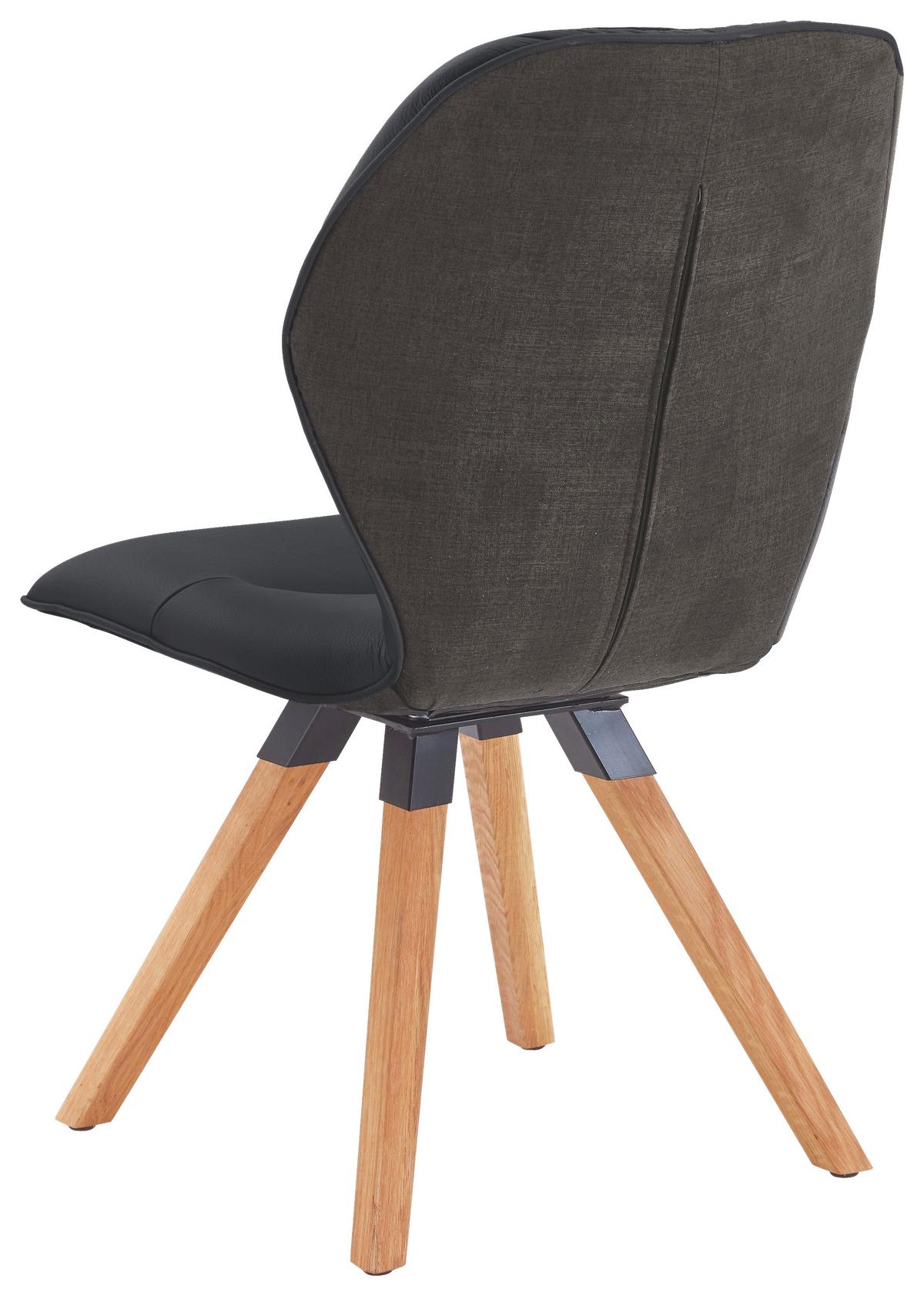 KRZESŁO CHIANTI - grafitowy/dąb dziki, Design, skóra/drewno (62/91/59cm) - Valdera