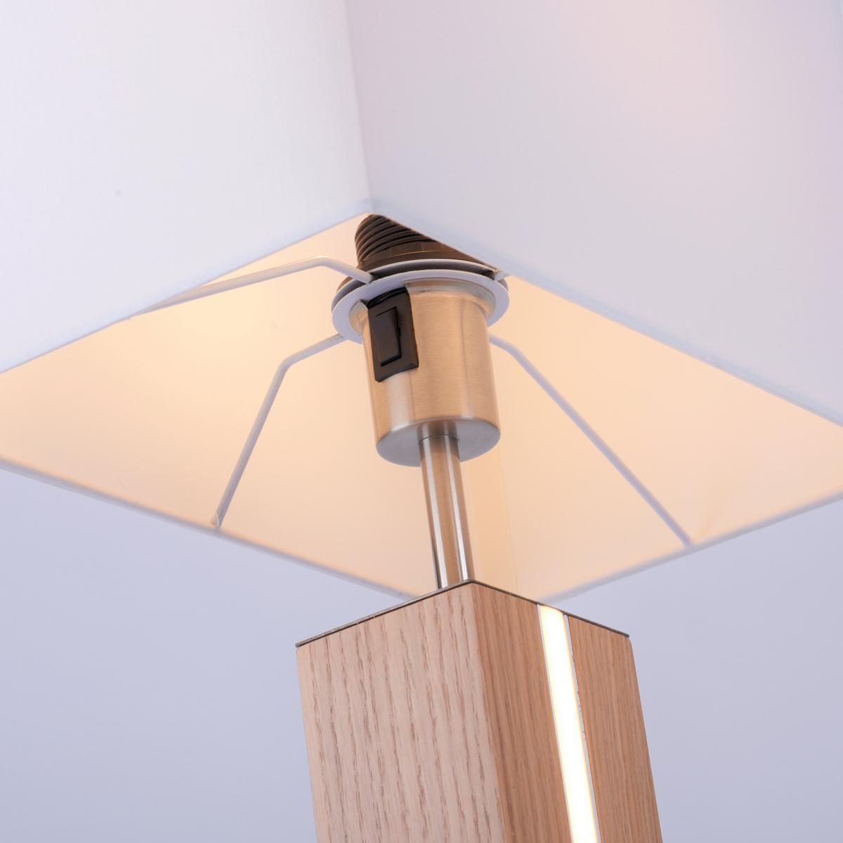 LED-Tischleuchte Amanda Weiß/Alufarben max. 40 Watt - Alufarben/Weiß, Holz/Kunststoff (32/32/20cm)