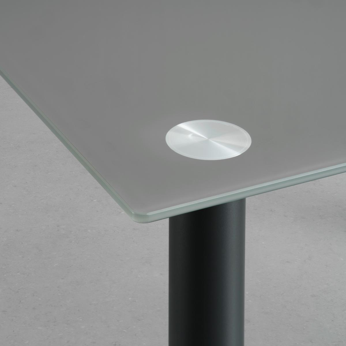 Esstisch Simon in Grau/Schwarz - Schwarz/Grau, Basics, Glas/Metall (120/76/80cm) - Mömax