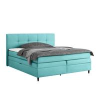 Boxspringbett Miami in Türkis ca. 180x200cm - Türkis/Schwarz, KONVENTIONELL, Holz/Holzwerkstoff (180/200cm) - Mömax