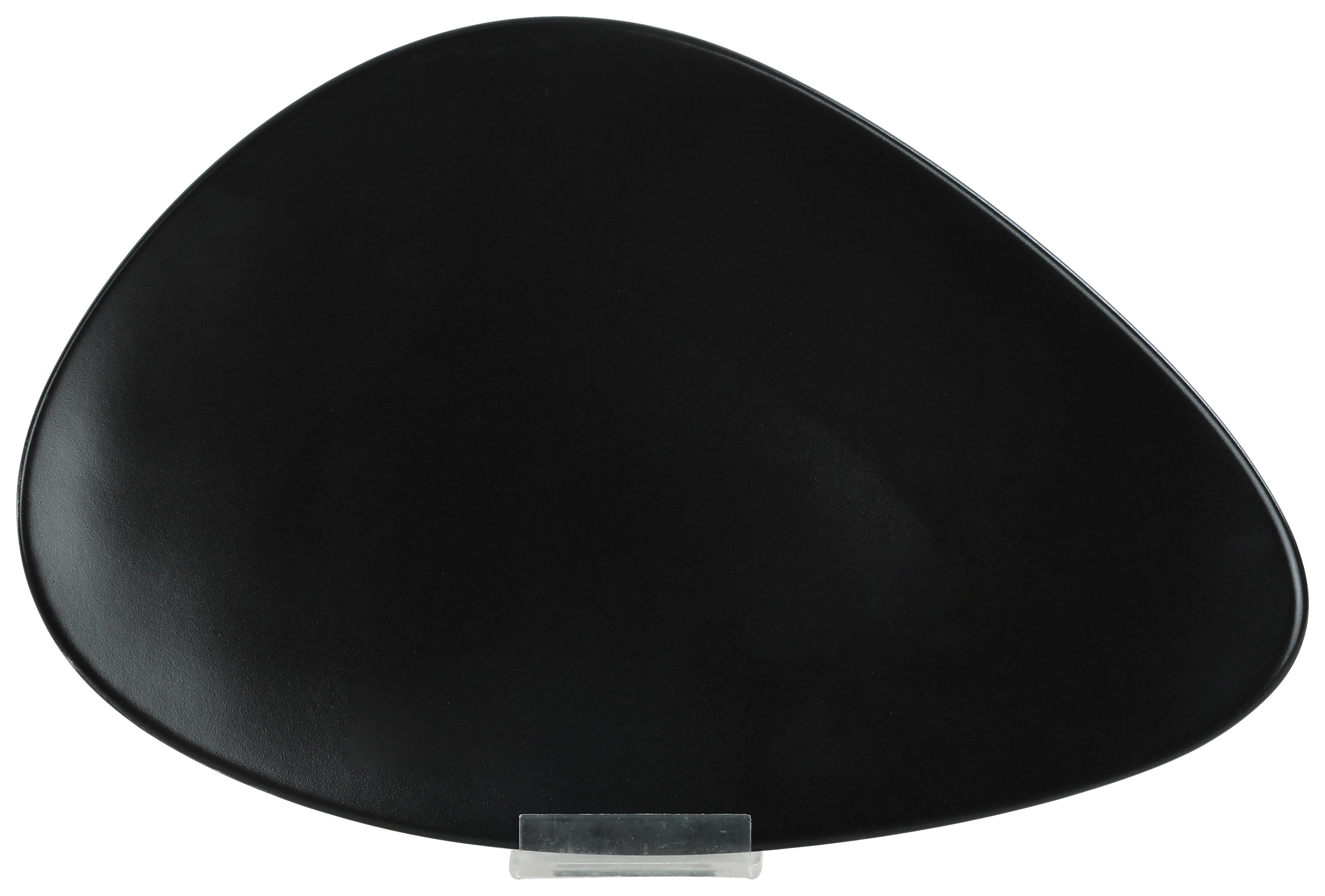 Servierplatte Melly in Schwarz - Schwarz, MODERN, Keramik (35,2/23,1/3cm) - Premium Living