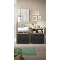 BADEZIMMER ICE - Eiche dunkel/Schwarz, Basics, Holzwerkstoff/Kunststoff (120cm) - MID.YOU