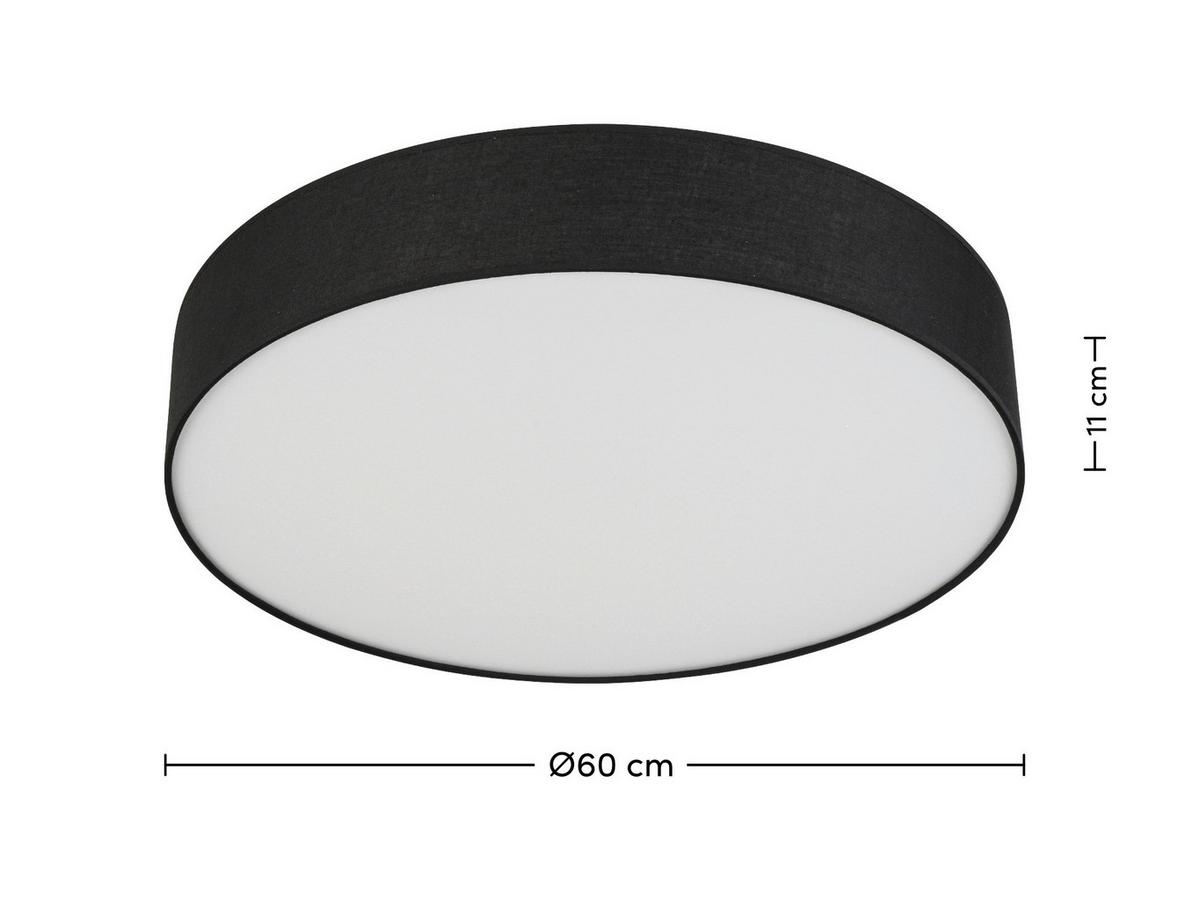 LAMPA SUFITOWA LED CHRISTINA - czarny/biały, Trend, tworzywo sztuczne/metal (60/11cm) - Novel