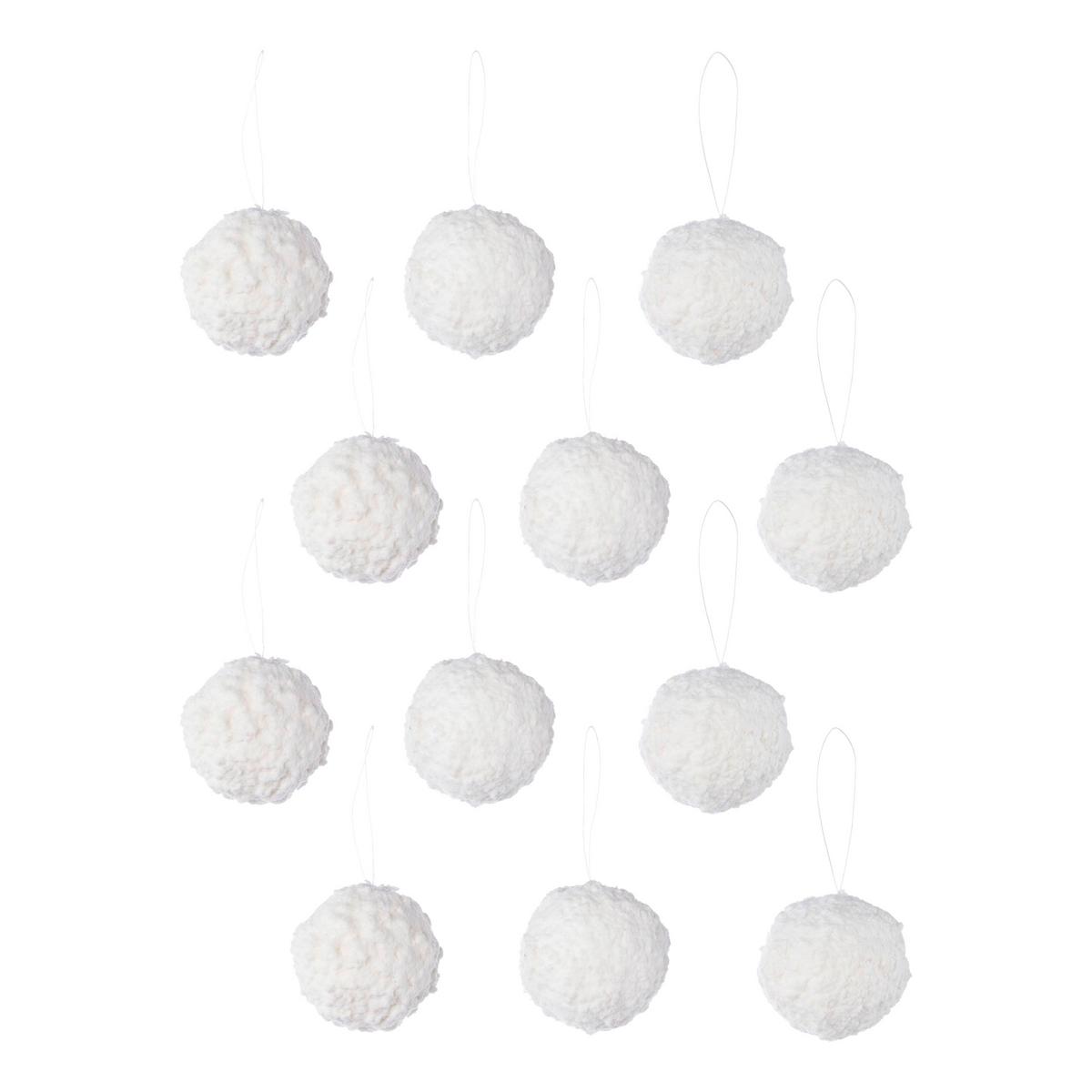 Dekohänger Schneeball Weiß - Weiß, KONVENTIONELL, Kunststoff (4/4/4cm) - Modern Living