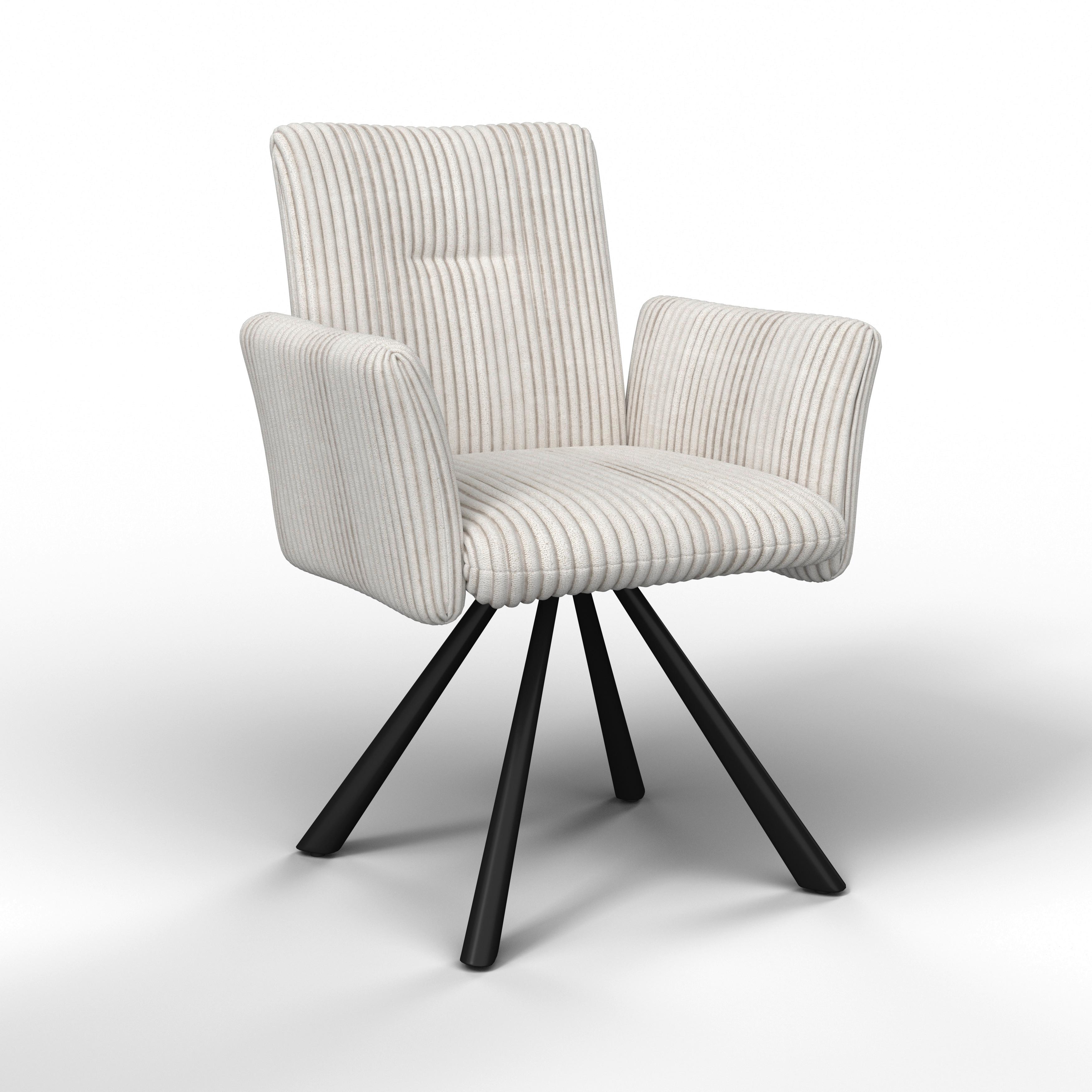 STOL MED ARMSTÖD JADE - beige/svart, Modern, metall/trä (64/87/63cm) - Bessagi Home
