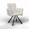 STOL MED ARMSTÖD JADE - beige/svart, Modern, metall/trä (64/87/63cm) - Bessagi Home