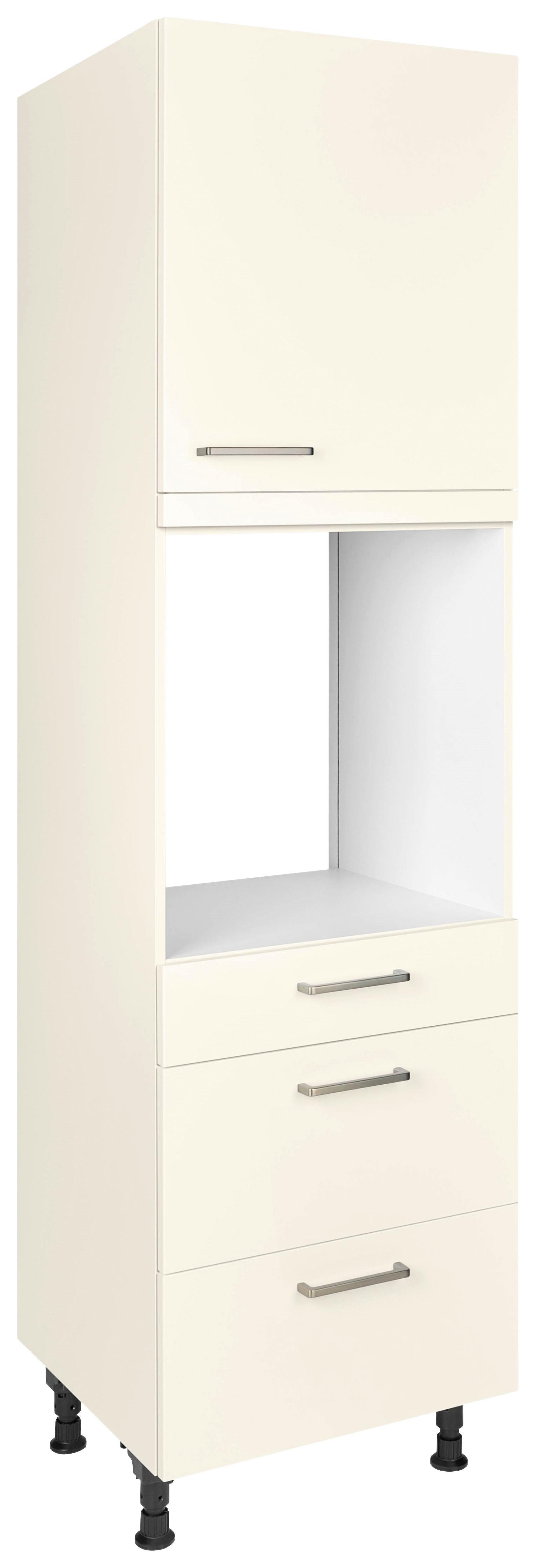 Geräteumbauschrank Touch Magnolie - Edelstahlfarben/Magnolie, MODERN, Holzwerkstoff/Metall (60/216,6/58cm) - Nobilia