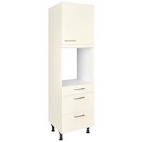 Geräteumbauschrank Touch Magnolie - Edelstahlfarben/Magnolie, MODERN, Holzwerkstoff/Metall (60/216,6/58cm) - Nobilia