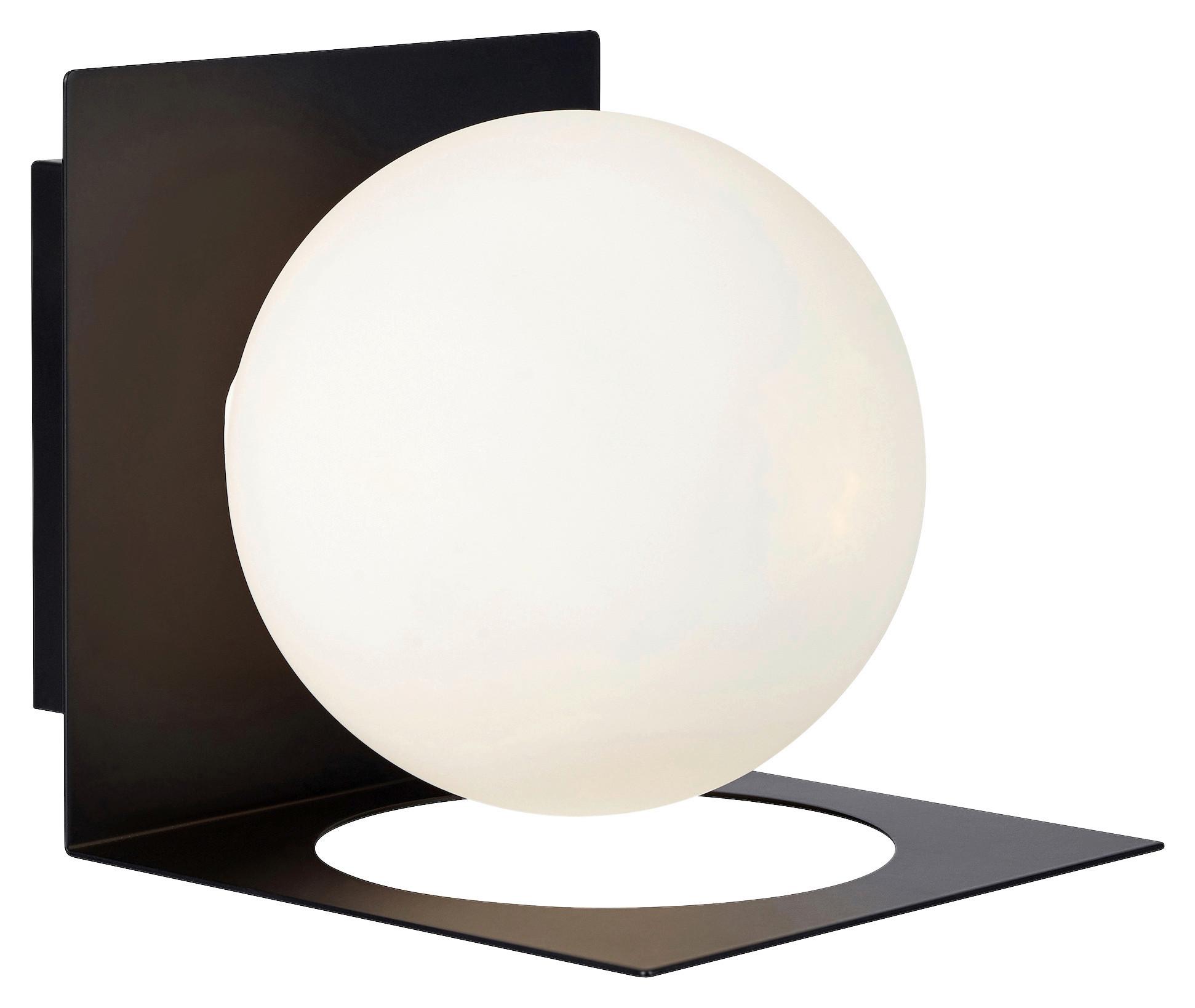 Wandleuchte Zenit max. 18 Watt - Opal/Schwarz, Basics (16,2/13,5/13,5cm) - Markslöjd