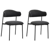 Stuhlset JERSEY Dunkelgrau, Webstoff - Dunkelgrau/Schwarz, Design, Textil/Metall (58/78/54,5cm) - MID.YOU