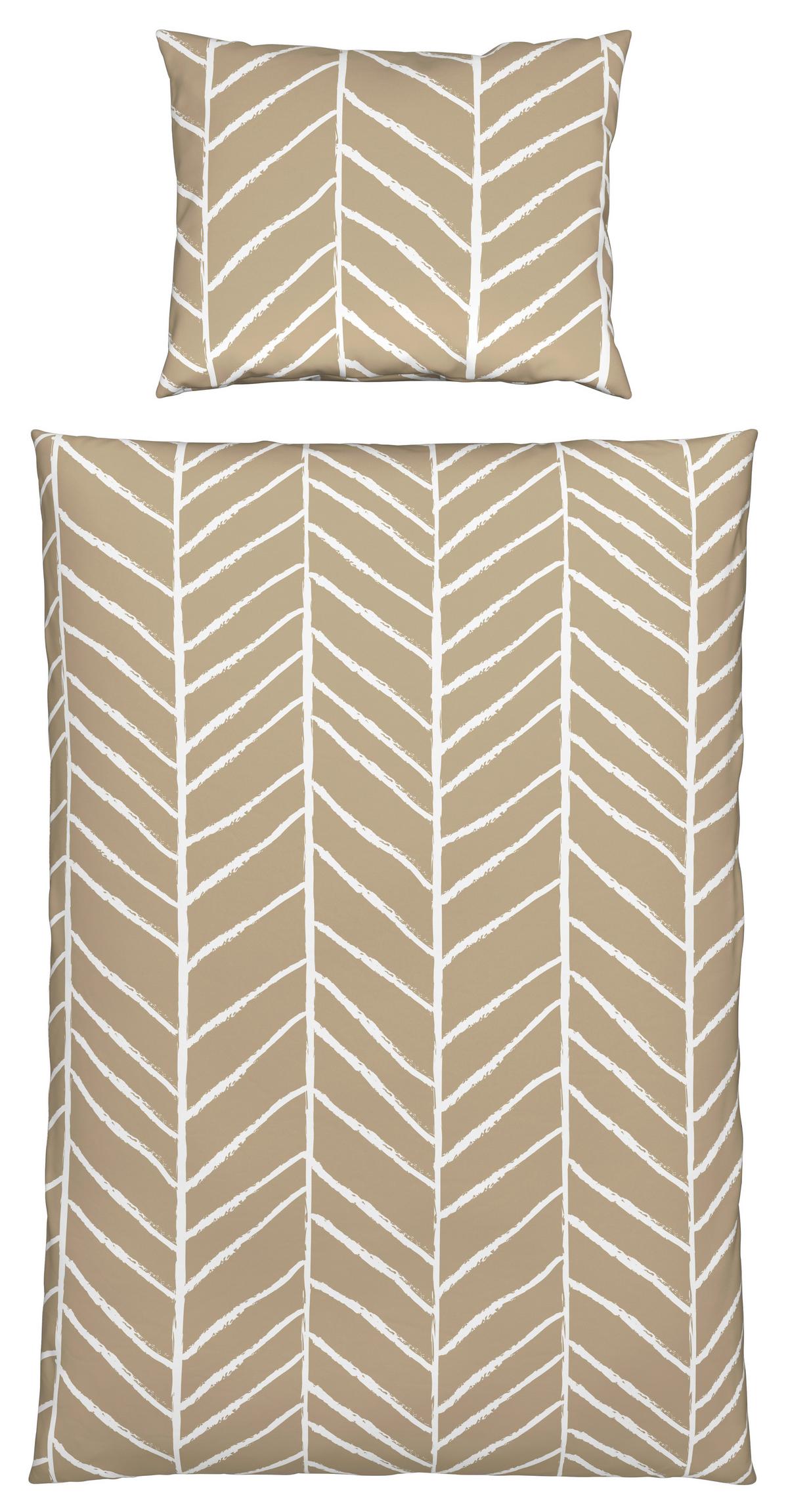 Posteljina Marble 140x200/60x80cm - bež, Konvencionalno, tekstil (140/200cm) - Modern Living