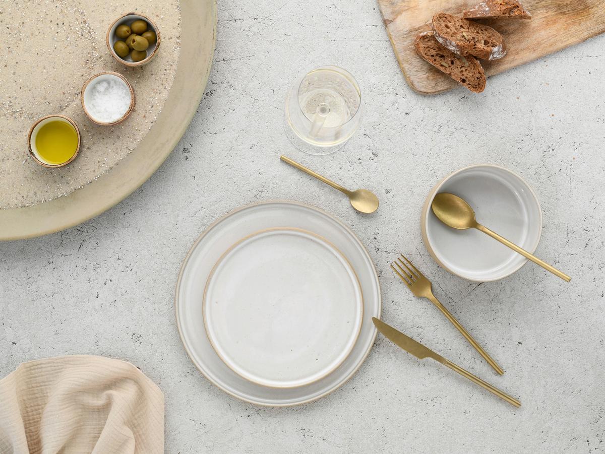 Set Skodelic Za Kosmiče Futuro White Sand, 4-Delni - bela/bež, Basics, keramika (14cm) - Creatable