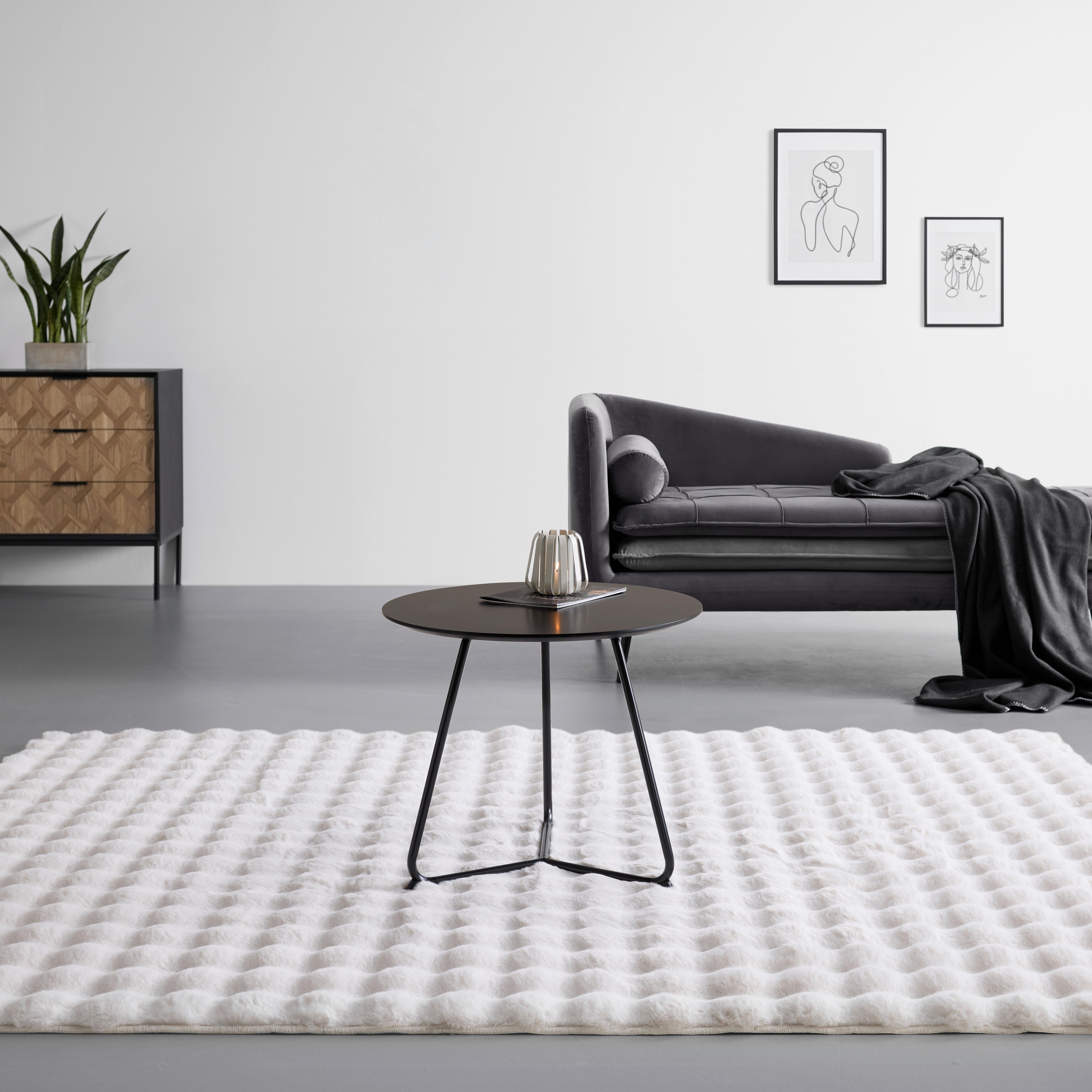 SOFFBORD MICA - svart, Modern, metall/trämaterial (55/55/46cm) - Mömax
