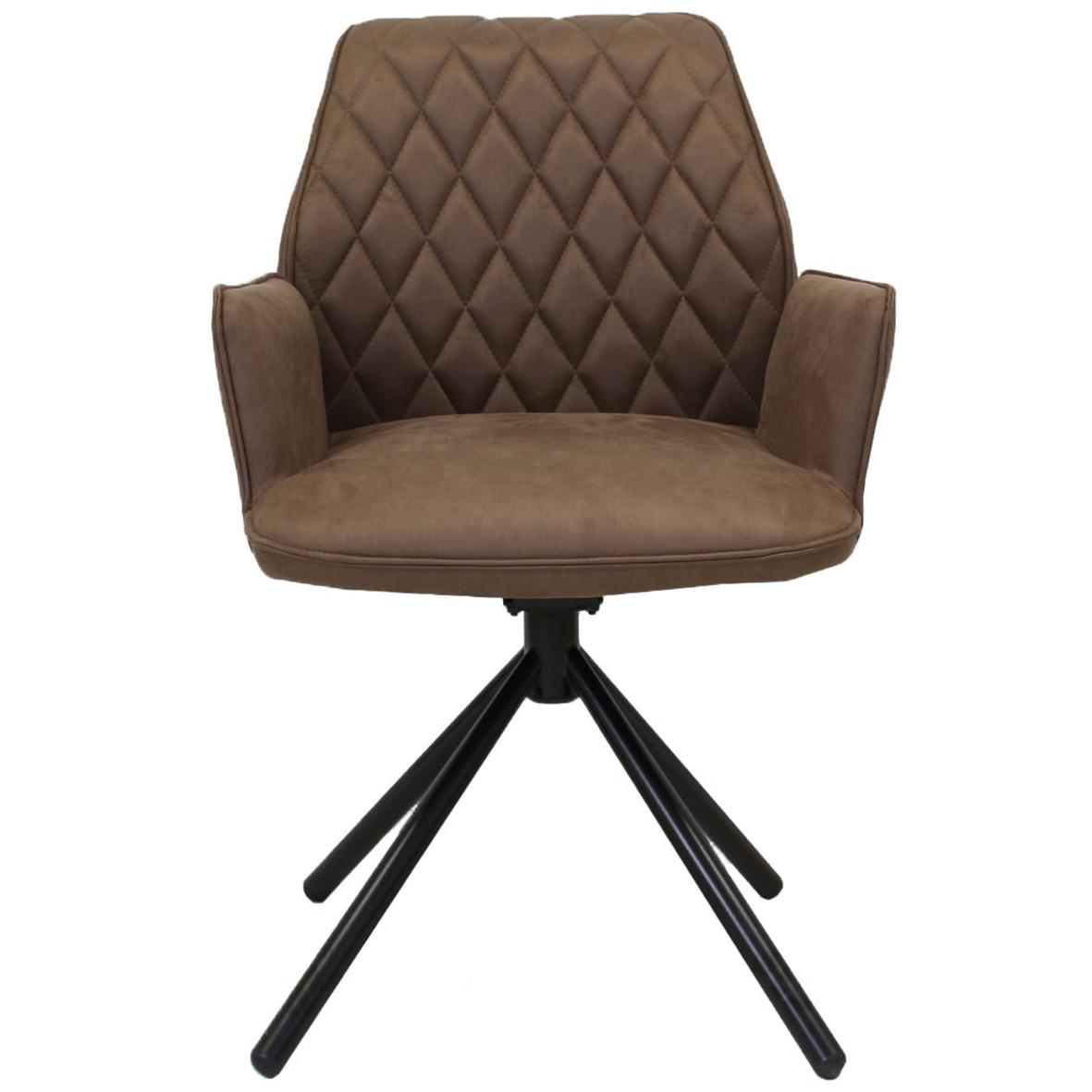 Armlehnstuhl Donny ca. 58x92 cm Taupe - Taupe/Schwarz, LIFESTYLE, Textil/Metall (58/92/52cm) - MID.YOU