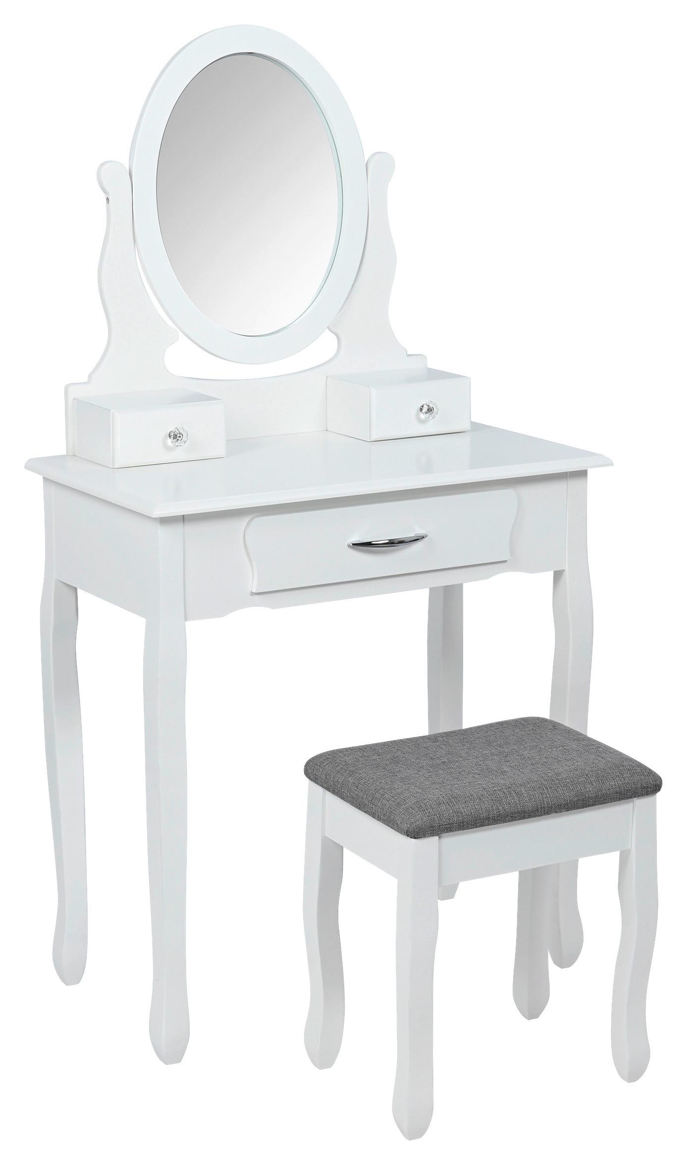 Toaletni Stol Meli - bijela, Moderno, staklo/drvni materijal (72/136/40cm) - Modern Living