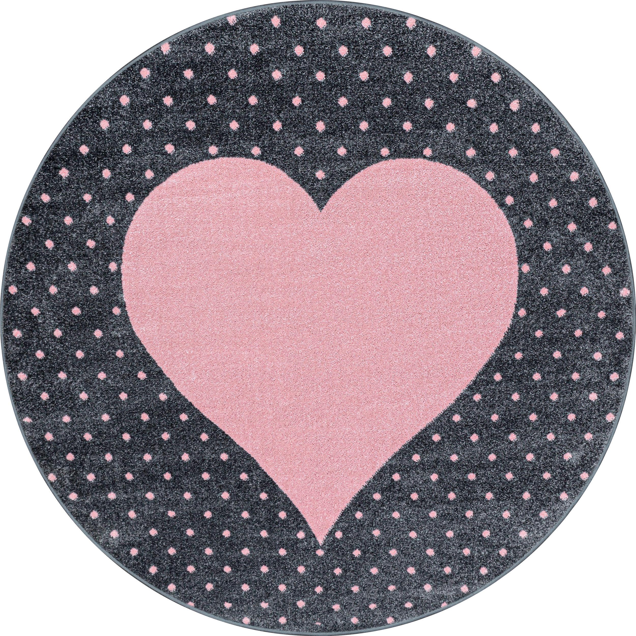 Otroška Preproga Bambi, Roza, Siva, Ø 160cm - pink, Trend, tekstil (160cm) - Ben'n'jen