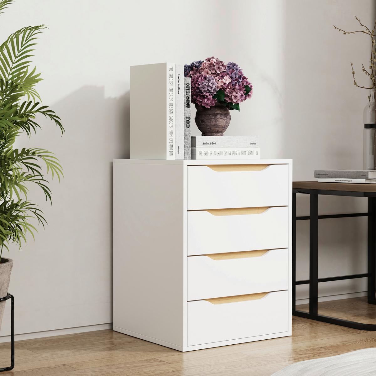 NACHTTISCH MALIRA M - Honigeiche/Weiss, Modern, Holzwerkstoff (46/61/42cm) - MID.YOU