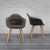 Stuhl Cowboy - Dunkelgrau/Buchefarben, MODERN, Holz/Kunststoff (63/80/46,5cm) - Modern Living