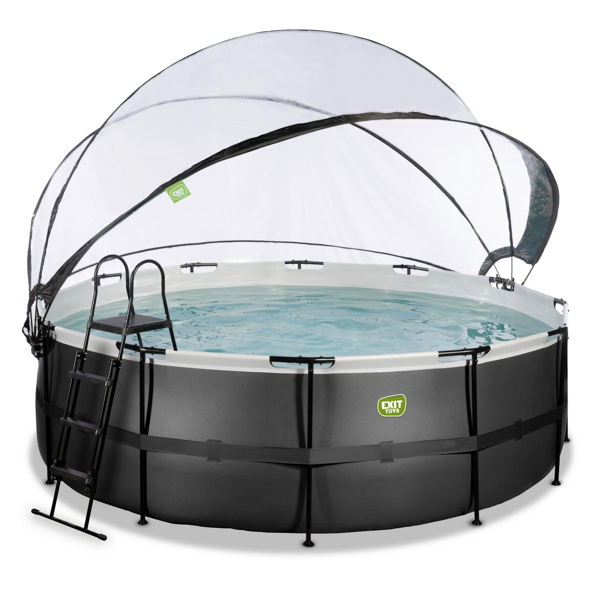 Bazen Exit Black Pool, Črpalka S Peščenim Filtrom, Ø 427cm - črna, Konvencionalno, umetna masa (427/122cm) - EXIT Toys