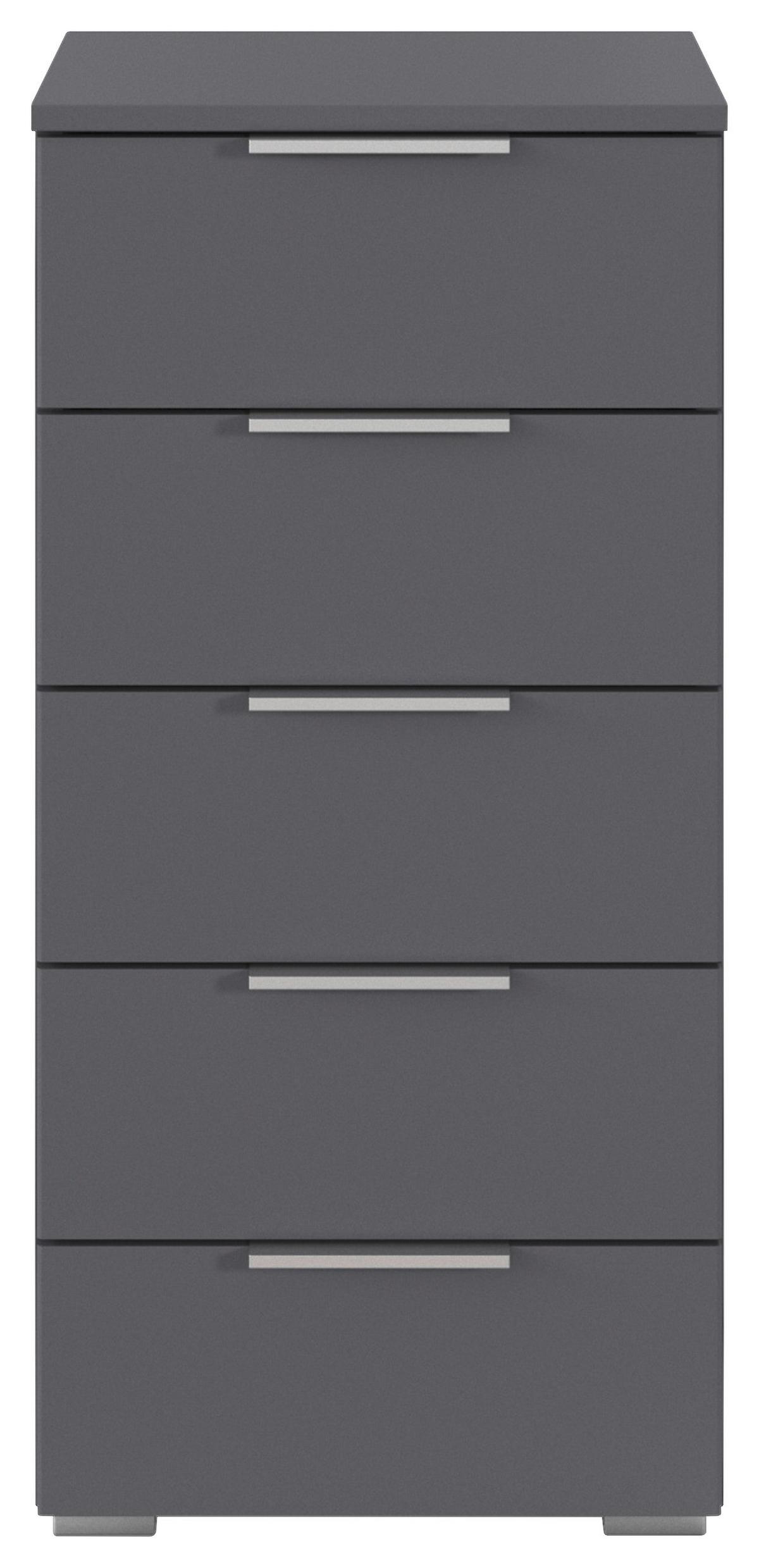 Noćni Stolić Mars 5l - siva/boje aluminija, Basics, drvni materijal/metal (40/84/40cm) - Modern Living