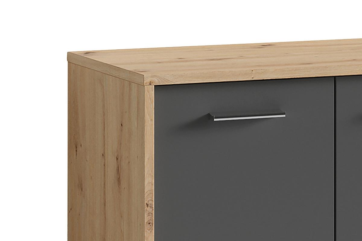 Garderobe Ben 4-tlg. Eiche Artisan/Anthrazit - Anthrazit/Eiche Artisan, Design, Holzwerkstoff (40/184/35cm) - MID.YOU