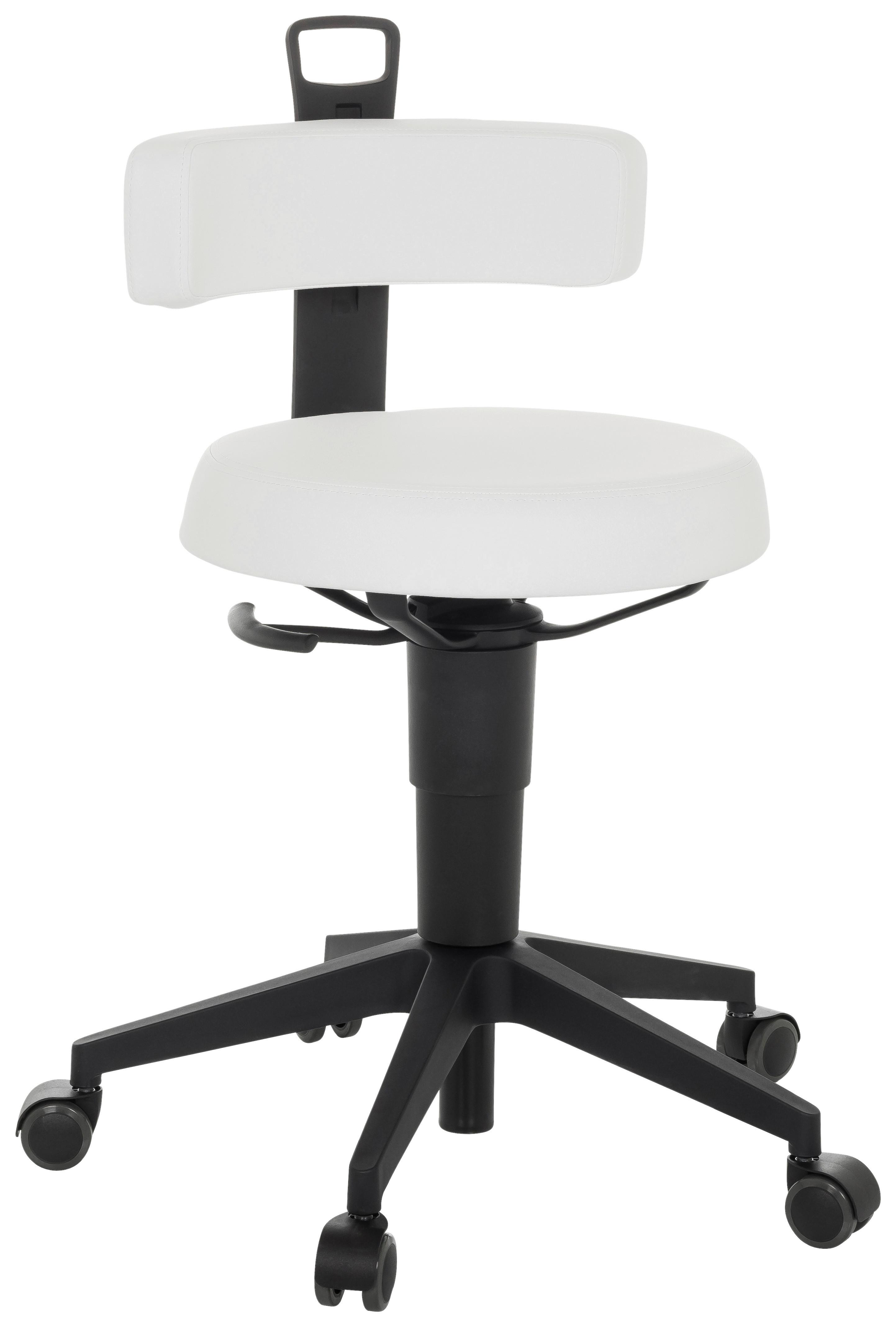 Pisarniški Stolček Top Work Flex Pu, Bela - črna/bela, Basics, umetna masa/usnje (40/74-86/46cm) - MID.YOU