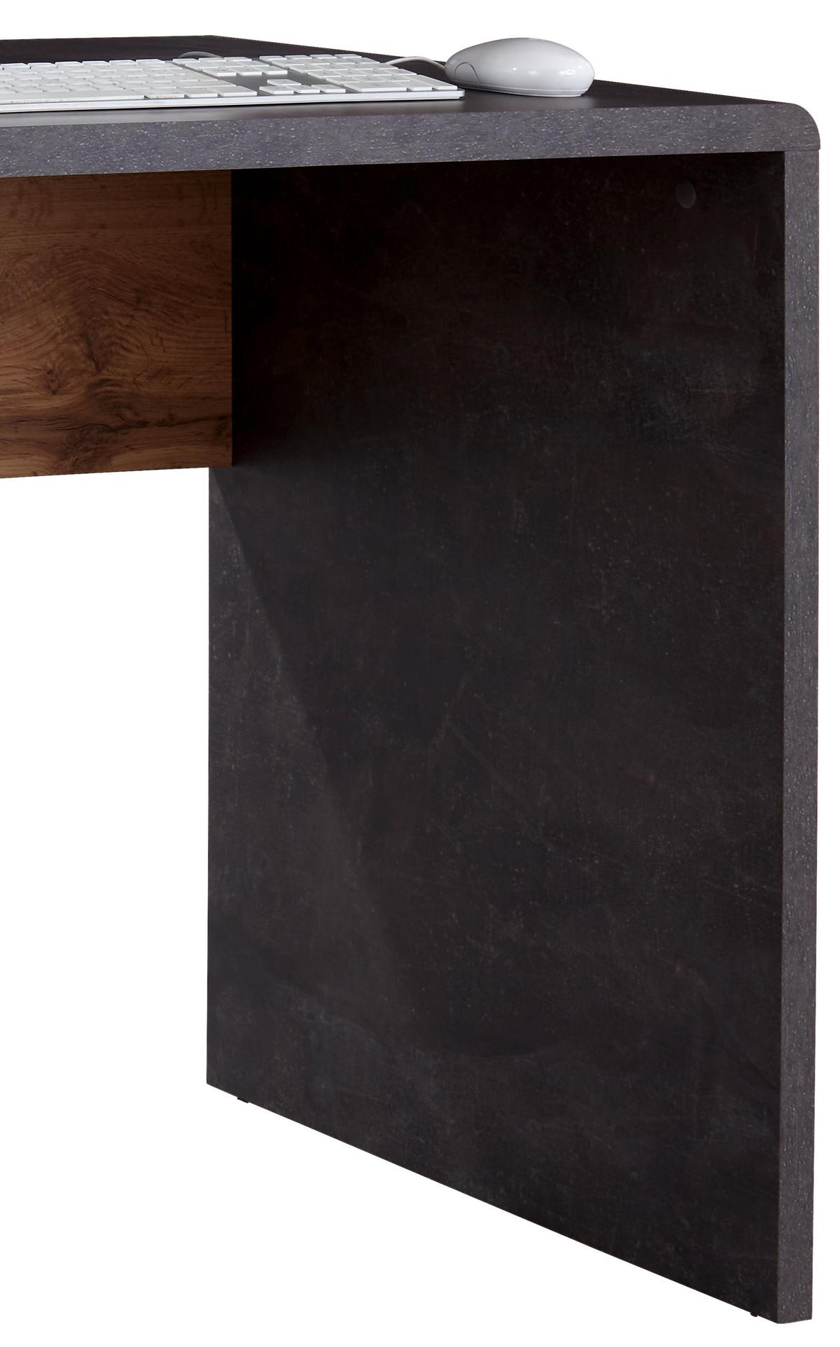 Pisalna Miza Fontana New Ftb06, Temno Siva, Hrast - barve kroma/temno siva, Moderno, umetna masa/leseni material (120/75,5/60cm) - Mömax