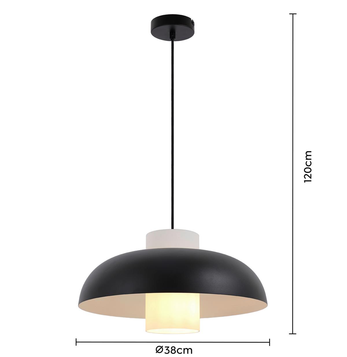 LAMPA WISZĄCA JULIE - czarny/biały, Trend, metal/szkło (38/120cm) - Collet's Monde