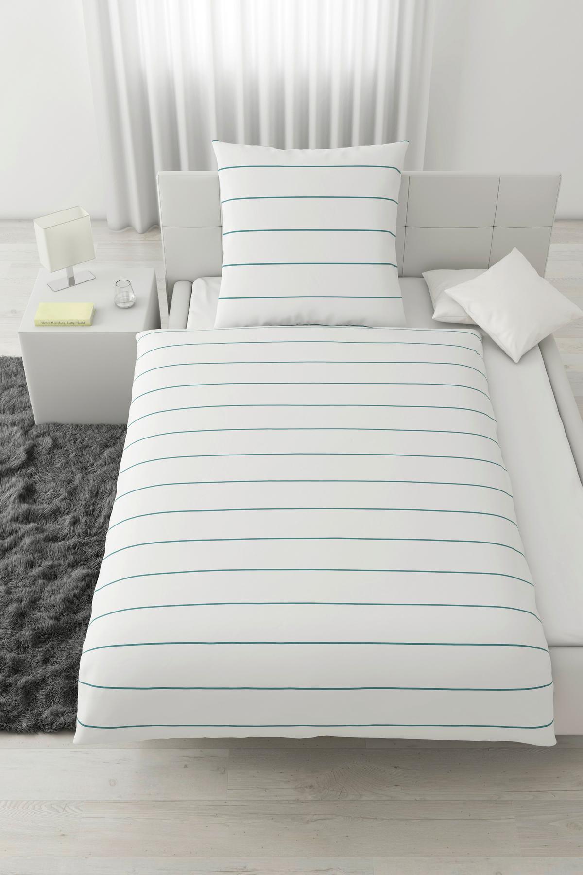 Wendebettwäsche Kira Wende Cooltex max. 135x200cm - Blau/Weiß, MODERN, Textil (135/200cm) - Modern Living