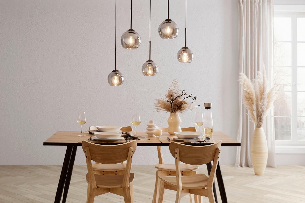 Viseča Svetilka Lufoo - barve kroma/črna, Moderno, kovina/steklo (75/25/120cm) - Premium Living