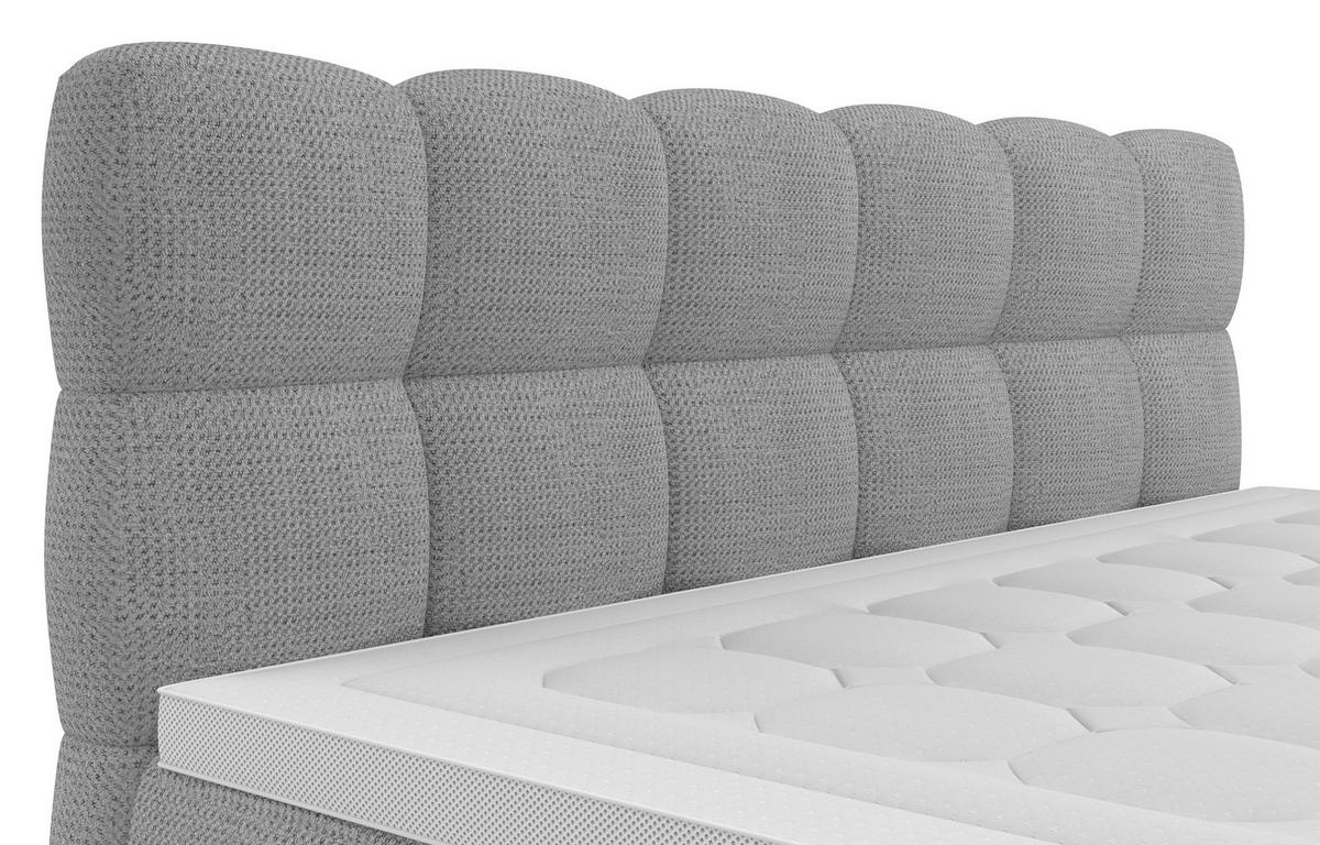 Boxspring Krevet Brisbane - svijetlo siva/crna, Trend, drvni materijal/drvo (180/200cm) - Premium Living