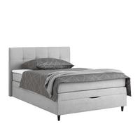 Boxspring Krevet Miami - siva/crna visoki sjaj, Konvencionalno, drvni materijal/tekstil (140/200cm) - Modern Living