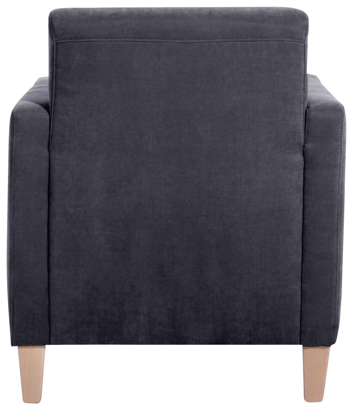 SESSEL MILLA - Anthrazit/Naturfarben, Design, Holz/Textil (71/81/70cm) - Max Winzer