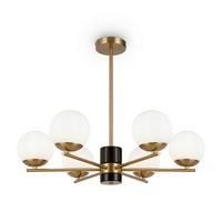 Pendelleuchte Marble Weiß max. 60 Watt - Messingfarben/Weiß, Trend, Glas/Metall (67/56cm) - MAYTONI