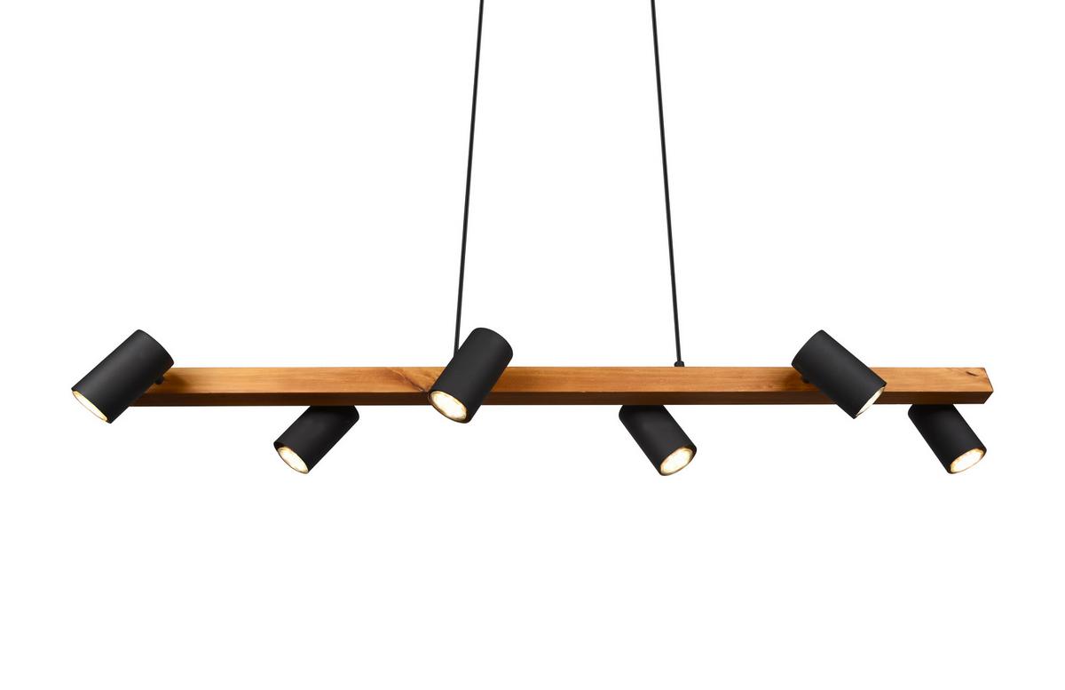 Hängeleuchte Marley Schwarz max. 35 Watt - Schwarz, Basics, Holz/Metall (115/20/150cm) - Trio Leuchten