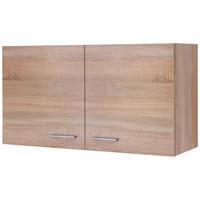 Kuhinjska Zgornja Omarica Samoa, Barva Hrasta - bela/barve aluminija, Konvencionalno, umetna masa/leseni material (100/54,8/32cm) - FlexWell