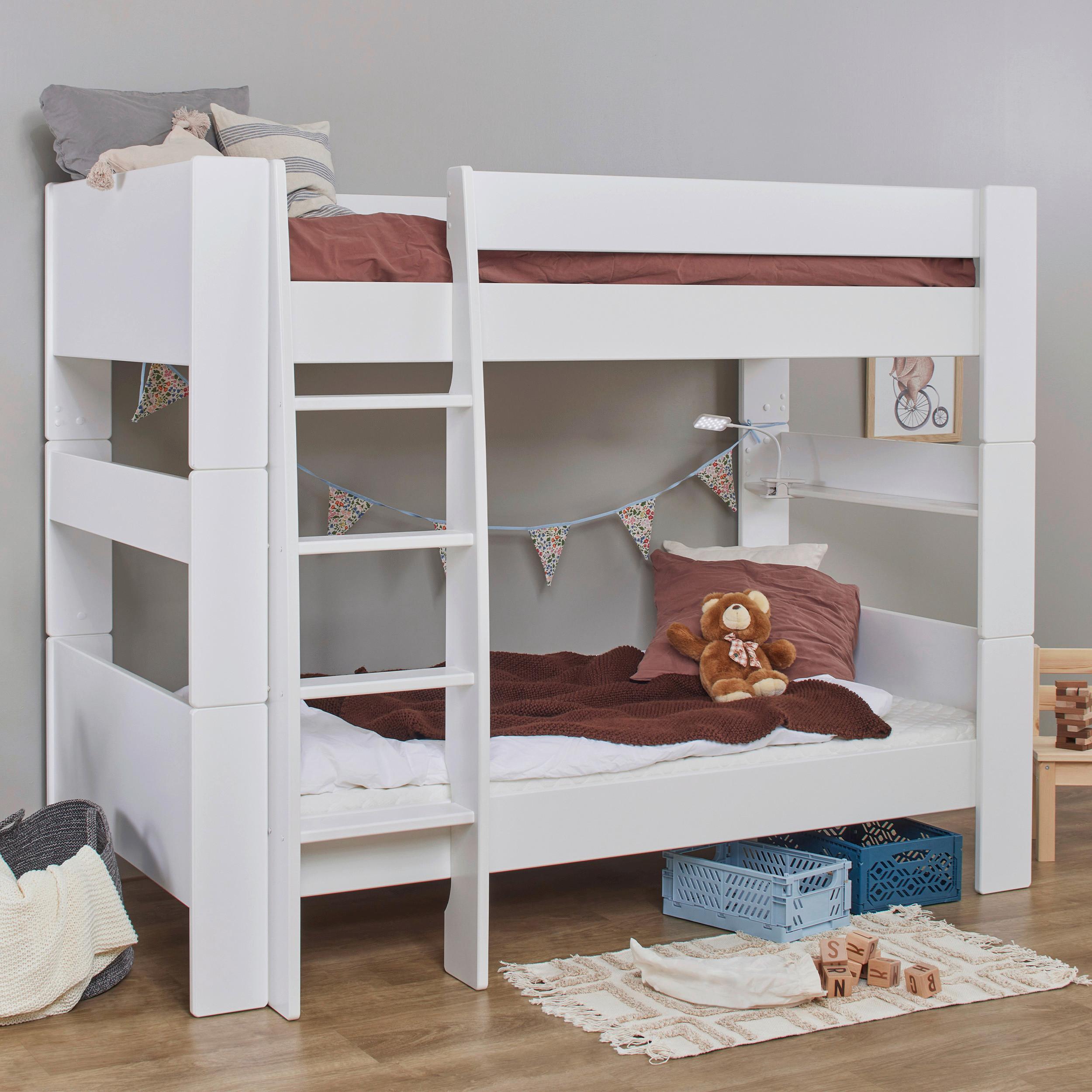 Etagenbett PURE Weiß ca. 90x200 cm - Naturfarben/Weiß, MODERN, Holzwerkstoff (90/200cm) - MID.YOU