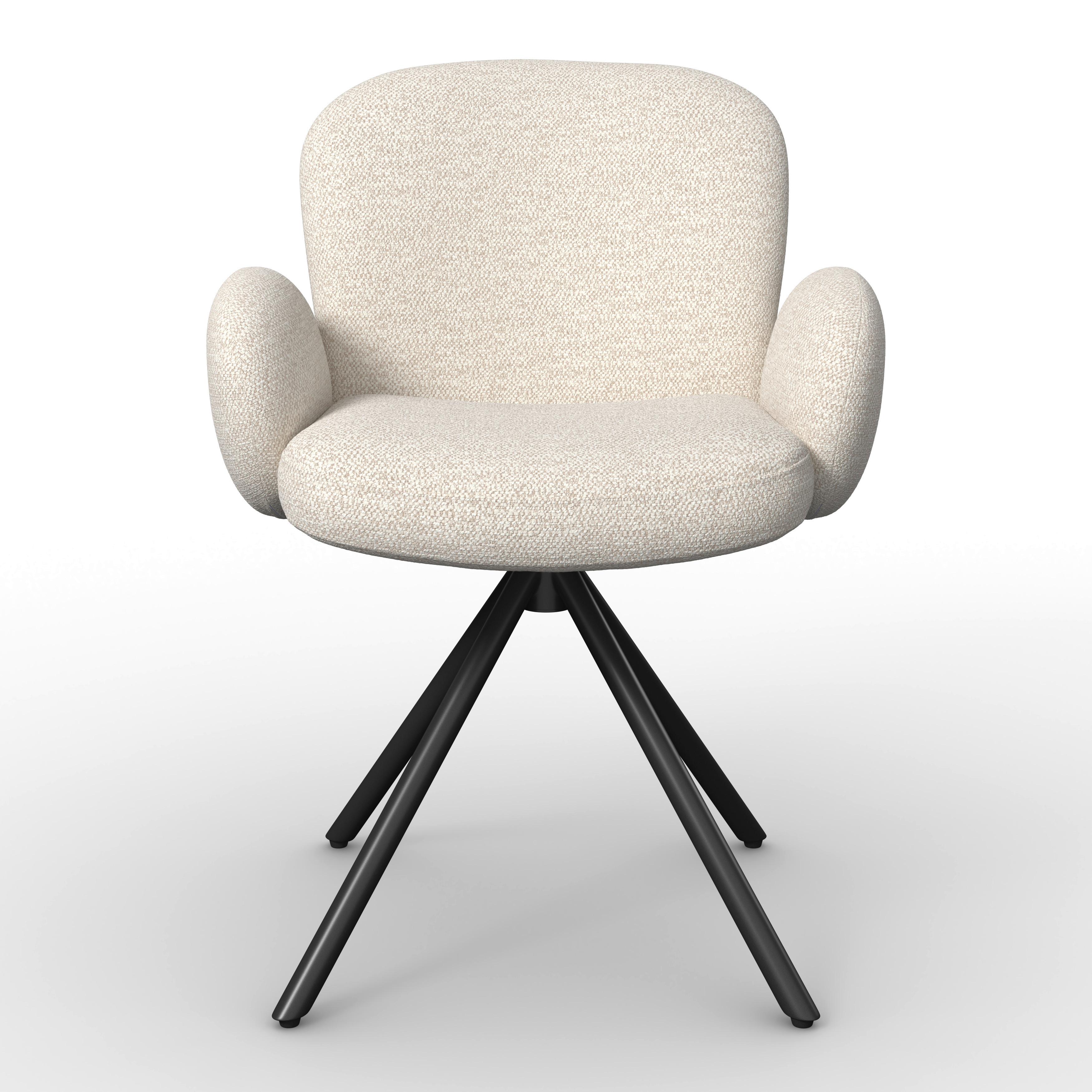 STOL MED ARMSTÖD JOSEA - svart/cremefärgad, Modern, metall/trä (64/85/63cm) - Bessagi Home