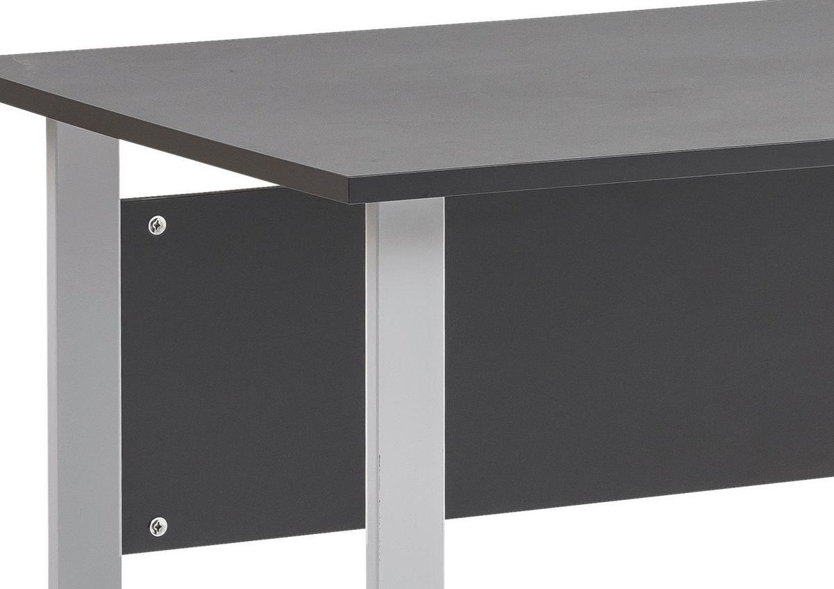Schreibtisch "Serie 1500" ca 160x65 cm , anthrazit - Anthrazit/Alufarben, KONVENTIONELL, Holzwerkstoff/Metall (160/65/73,2cm) - MID.YOU