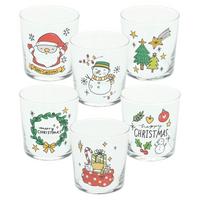 Pohár Xmas - többszínű, Üveg (8/9cm)