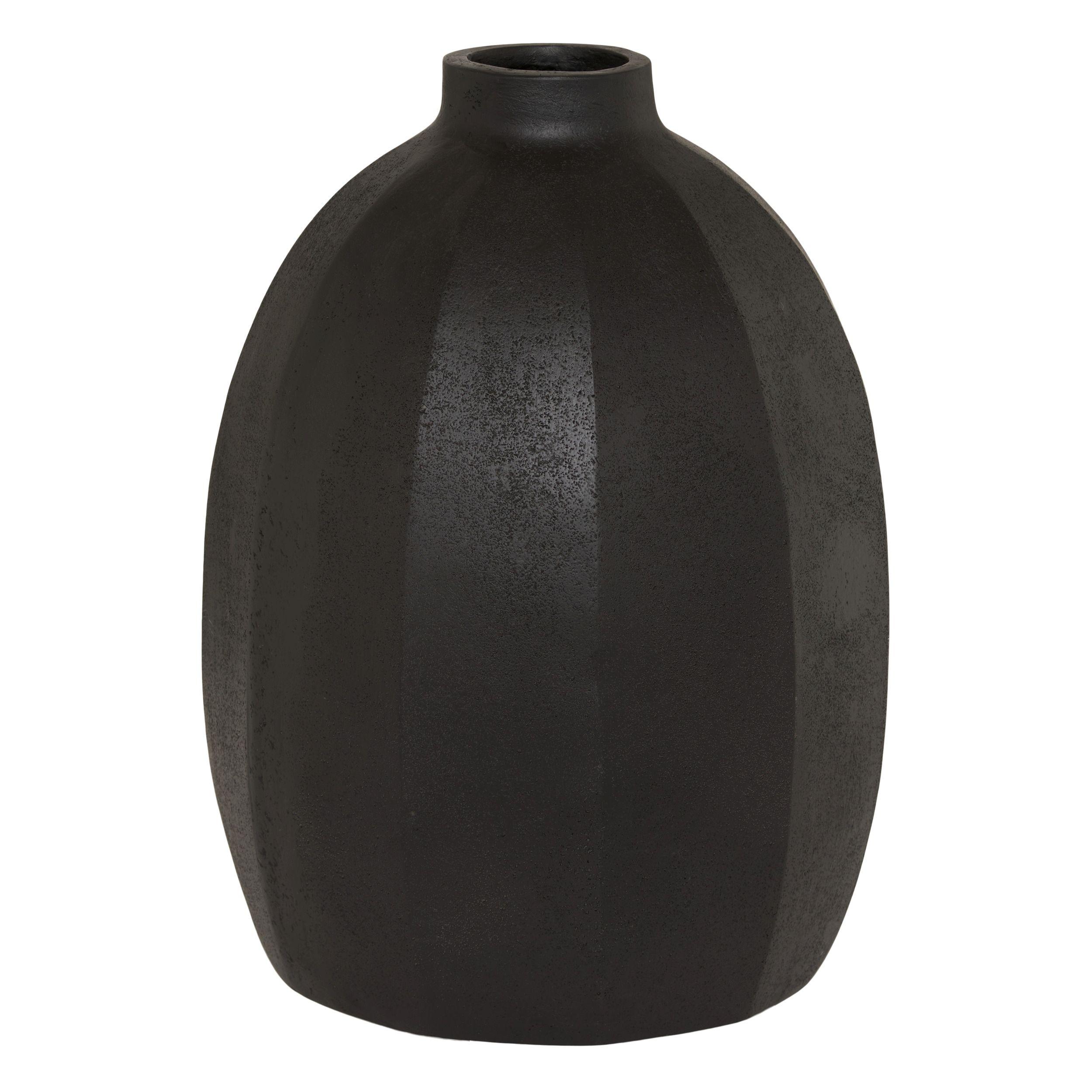 Vaza 42cm Ribb - antracit, Osnovno, kamen (32/42cm)
